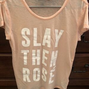 Express One-eleven Light Coral Graphic Tee - Slay then Rosé XS